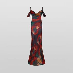 Rat & Boa - Red floral maxi, L, excellent conditions